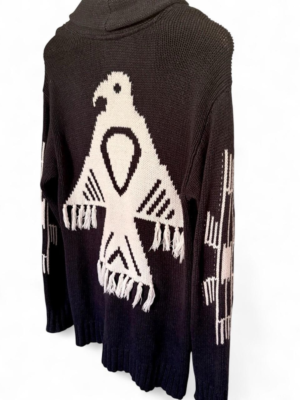 Idyllwind By Miranda Lambert Black & White Southwestern Thunderbird Cardigan S - Picture 3 of 7